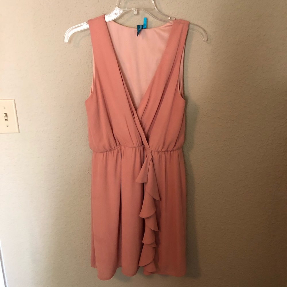 BUTTONS Peach Ruffles Dress